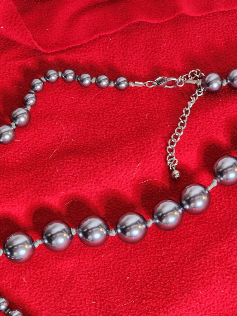 Chico's Extra Long 66" Flapper Gray Silver Graduated Bead Unisex Knot Necklace - Picture 14 of 16